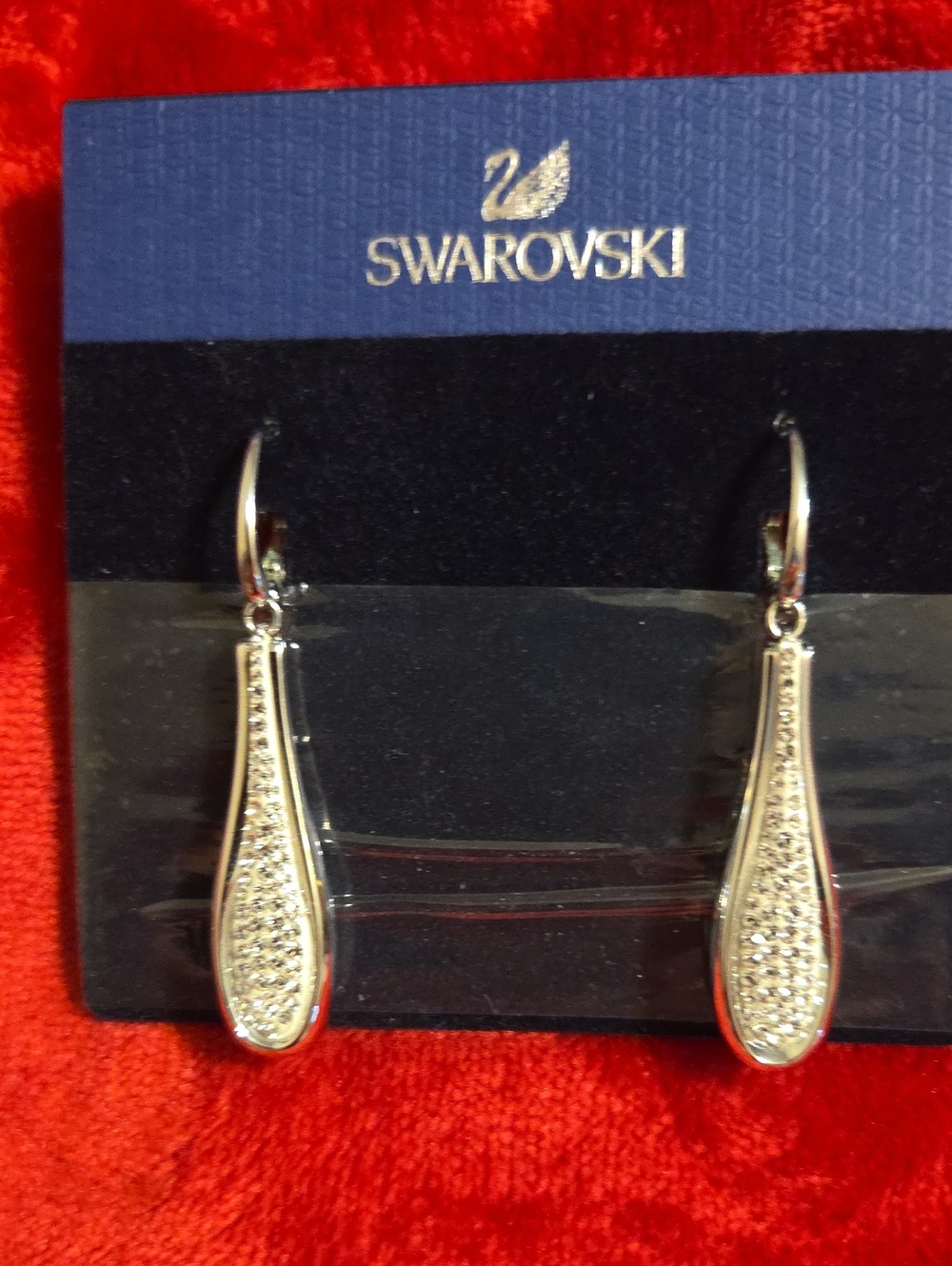 Swarovski Silver Crystal Pave Teardrop Earrings